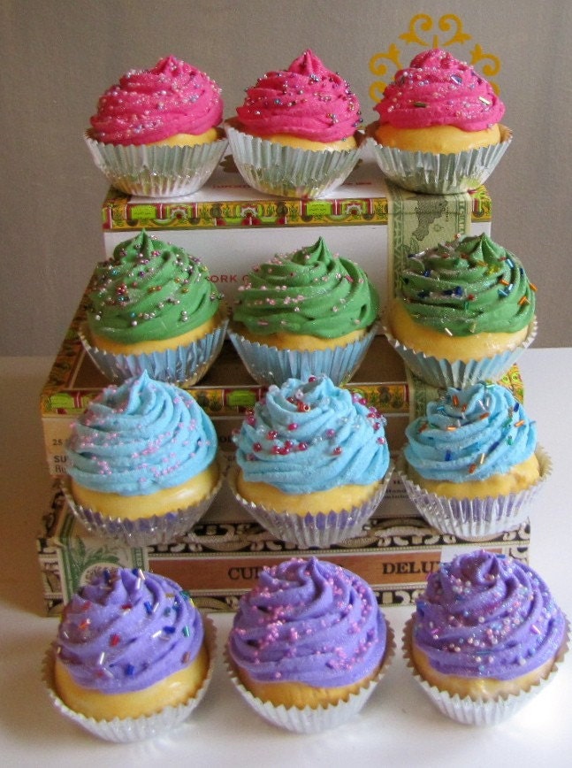 Custom Listing for You Fake Cupcake Design 2 Standard Size Cupcakes Choose Frosting Color, Cake Flavor, Sprinkle Photography Sessions, Etc.