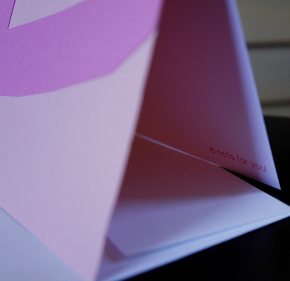 Pink Ribbon Breast Cancer Support Note Card