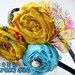 LIZZY LOVES YELLOW- hair fascinator in yellow, polka dot blue, little girls or women, fun to wear, lightweight