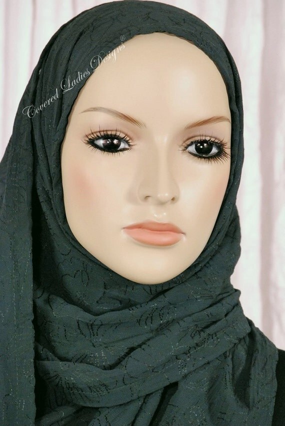 Modest Style Shayla Scarf Deep hooded Handmade SALE Green Hijab scarf  hijab