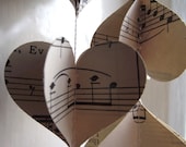 Vintage Music 3D Paper Mobile Heart Strings