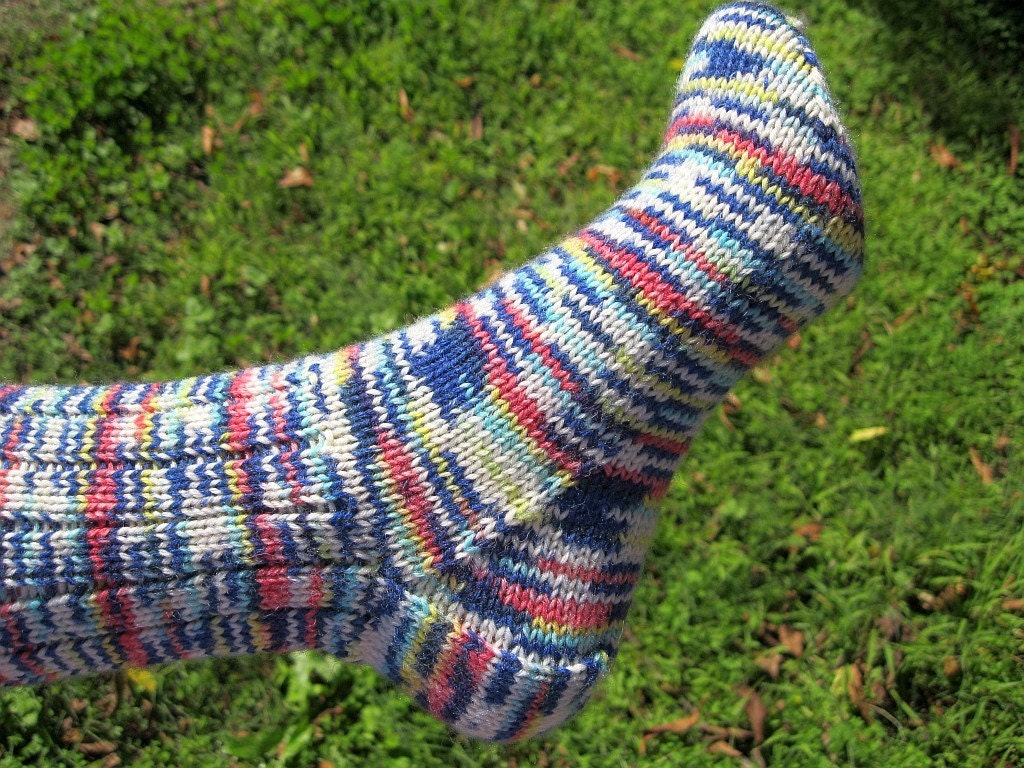 Opal Parrot hand knitted socks - medium size