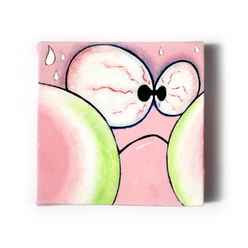 Inspired by Kirby - Too Stuffed To Puff - Original Painting By Arcade Artist