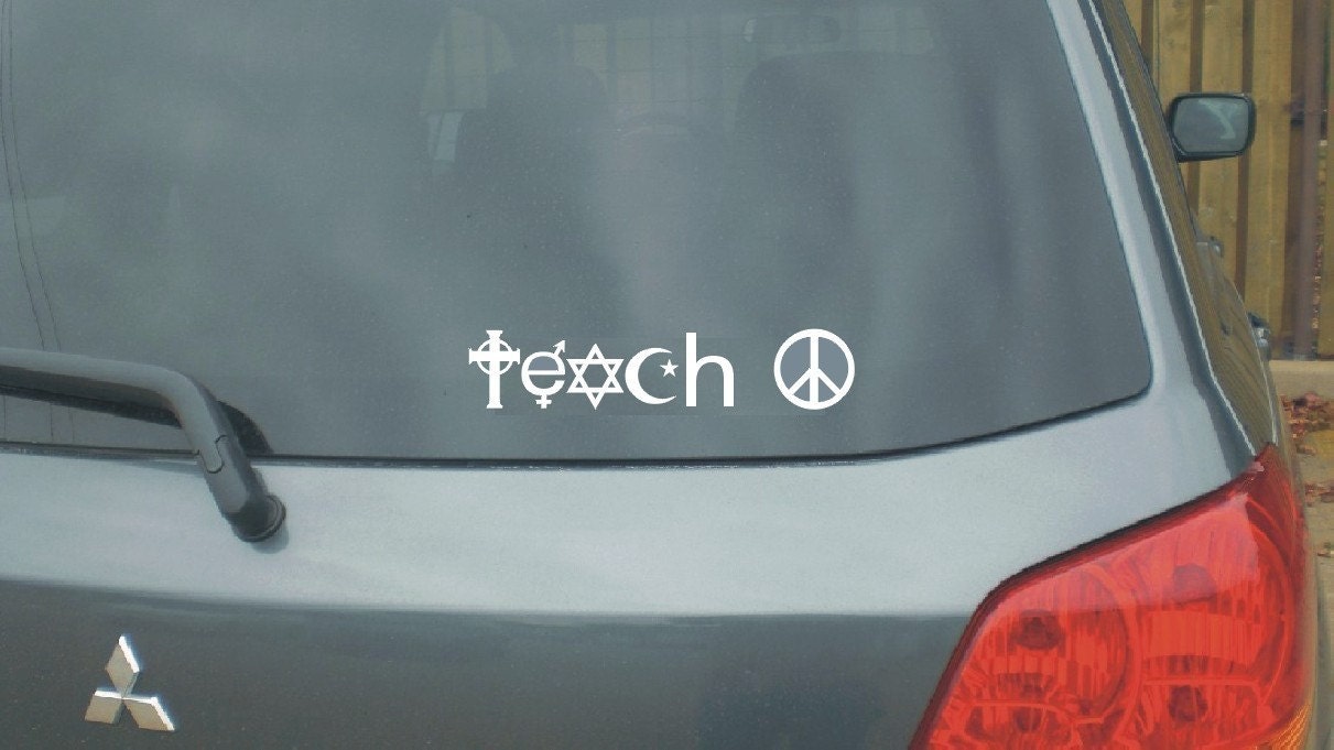 Teach Peace Window Decal