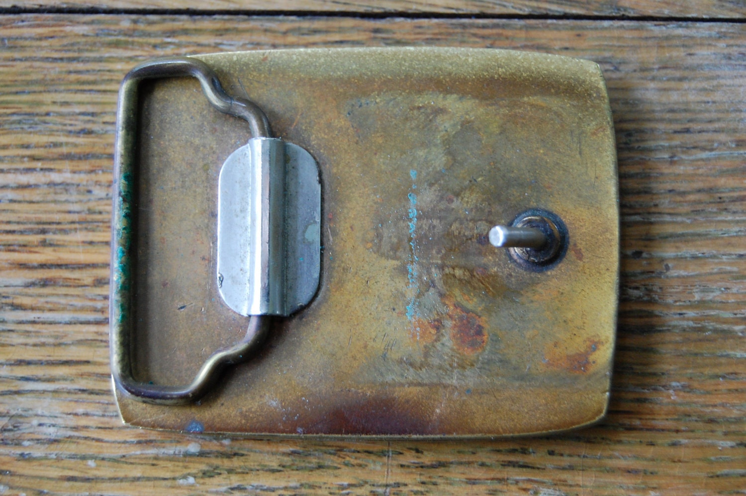 Vintage Desert Sunset Brass Belt Buckle