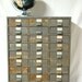 Large Rustic Industrial 27 Drawer Metal Cabinet