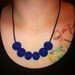 Aluminum Mesh Electro Phoresis Drum Bead Necklace light Navy and dark Navy