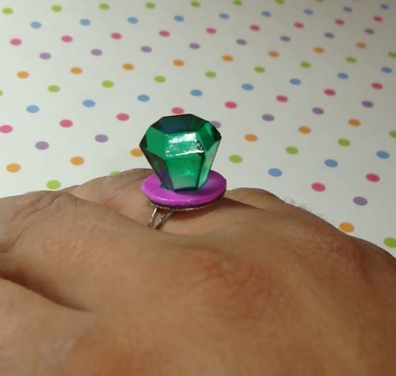 Ring Pop Ring Apple Green Diamond by LoveYourBling on Etsy