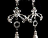 SALE - Chandelier Bridal Earrings, Victorian Vintage Glamour, Pearl Wedding Jewelry, PAULINA