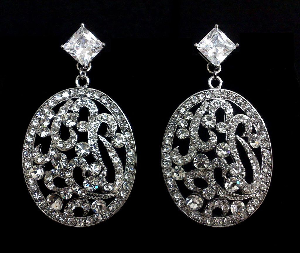 Geometric Statement Wedding Jewelry, Art Deco Bridal Earrings, Swarovski Rhinestone Crystals, OTHELLO