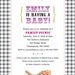 Gingham Picnic - Baby Shower Invitation. Option to Print
