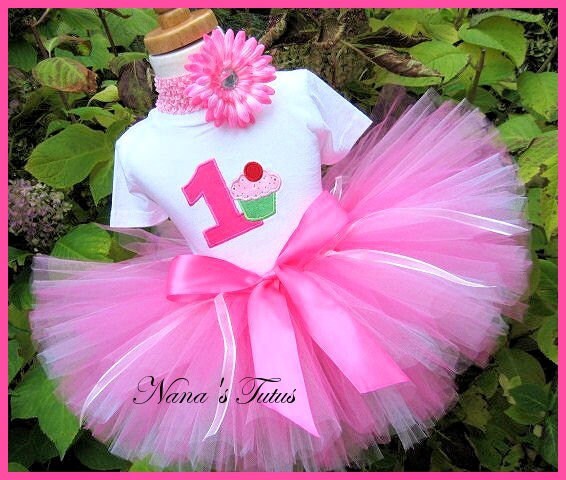 1st Birthday, Cupcake with number, Party Outfit,Birthday cupcake,Personalized,Embroidered,Party Tutu,Theme Party Sizes 1yr thru 5yrs