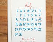 Wedding Invitation Save the Date - Modern Calendar Save the Date Set