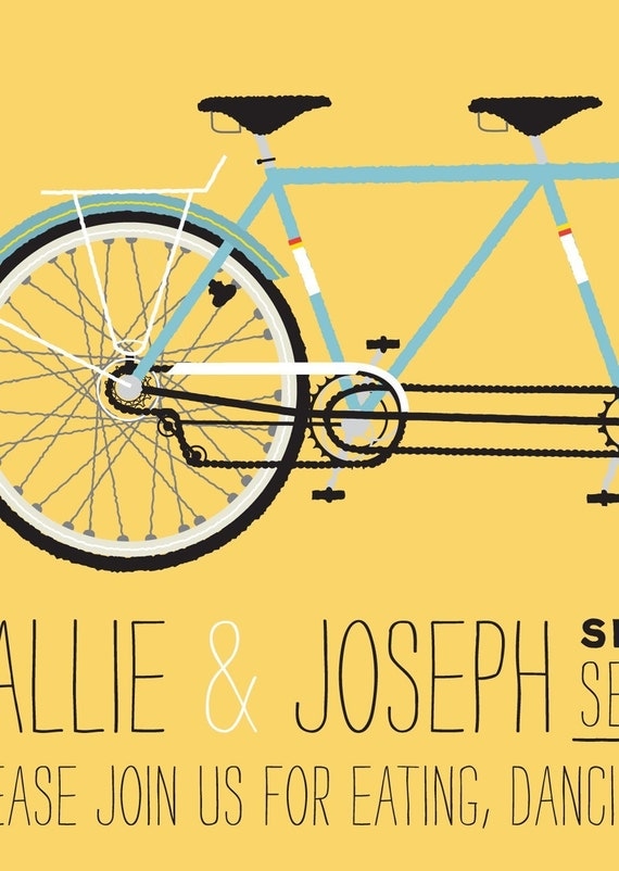 Tandem Bicycle Wedding Invitation
