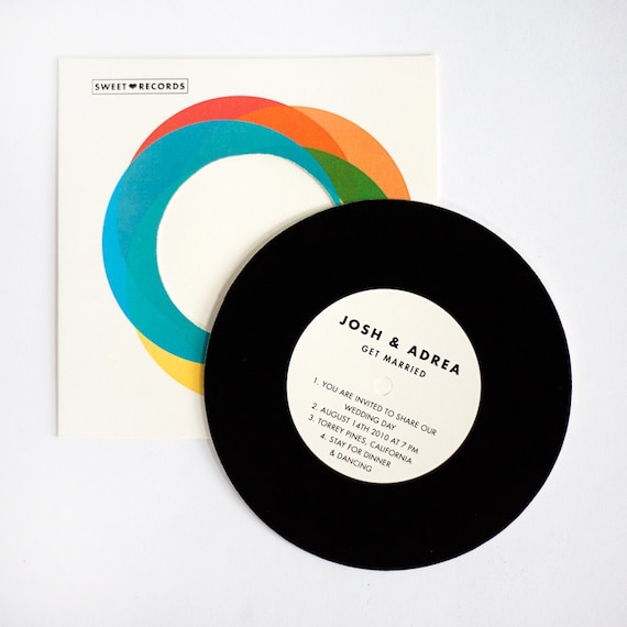 Vintage Wedding invitation - Record with Sleeve Invitation