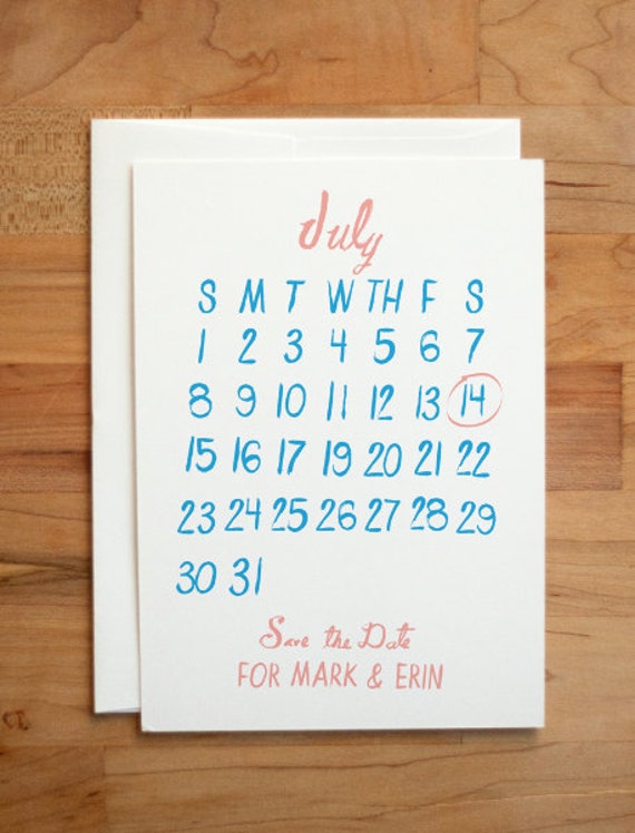 Calendar Wedding Invitations