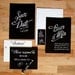 Wedding Invitation Set - Custom Chalkboard Card wedding invitation with Chalk
