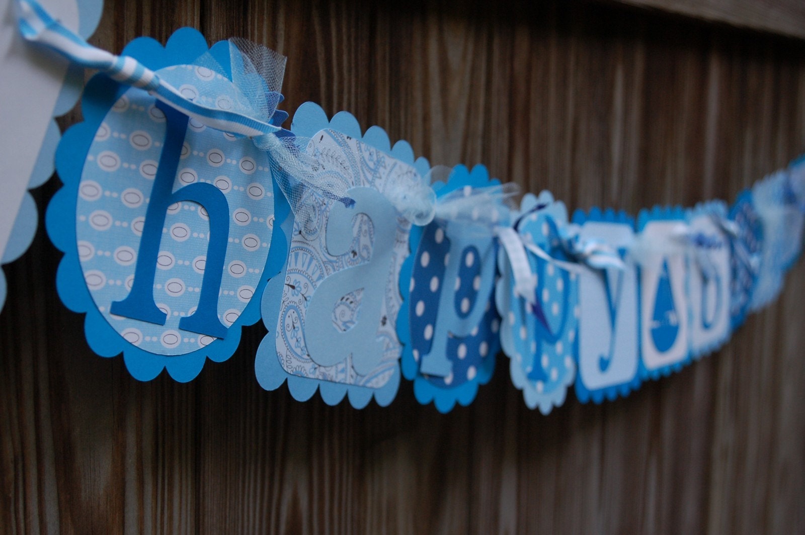 HAPPY BIRTHDAY BANNER IN BLUES