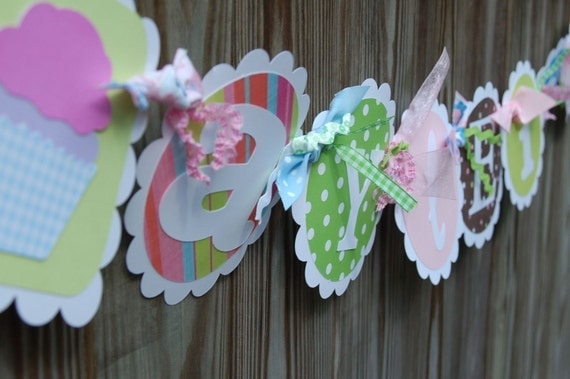 Cute Name Banner - ANY Color Combo and Character of your choice