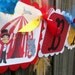 Customized Circus Themed HAPPY BIRTHDAY Banner in Red, Turquoise & Yellow
