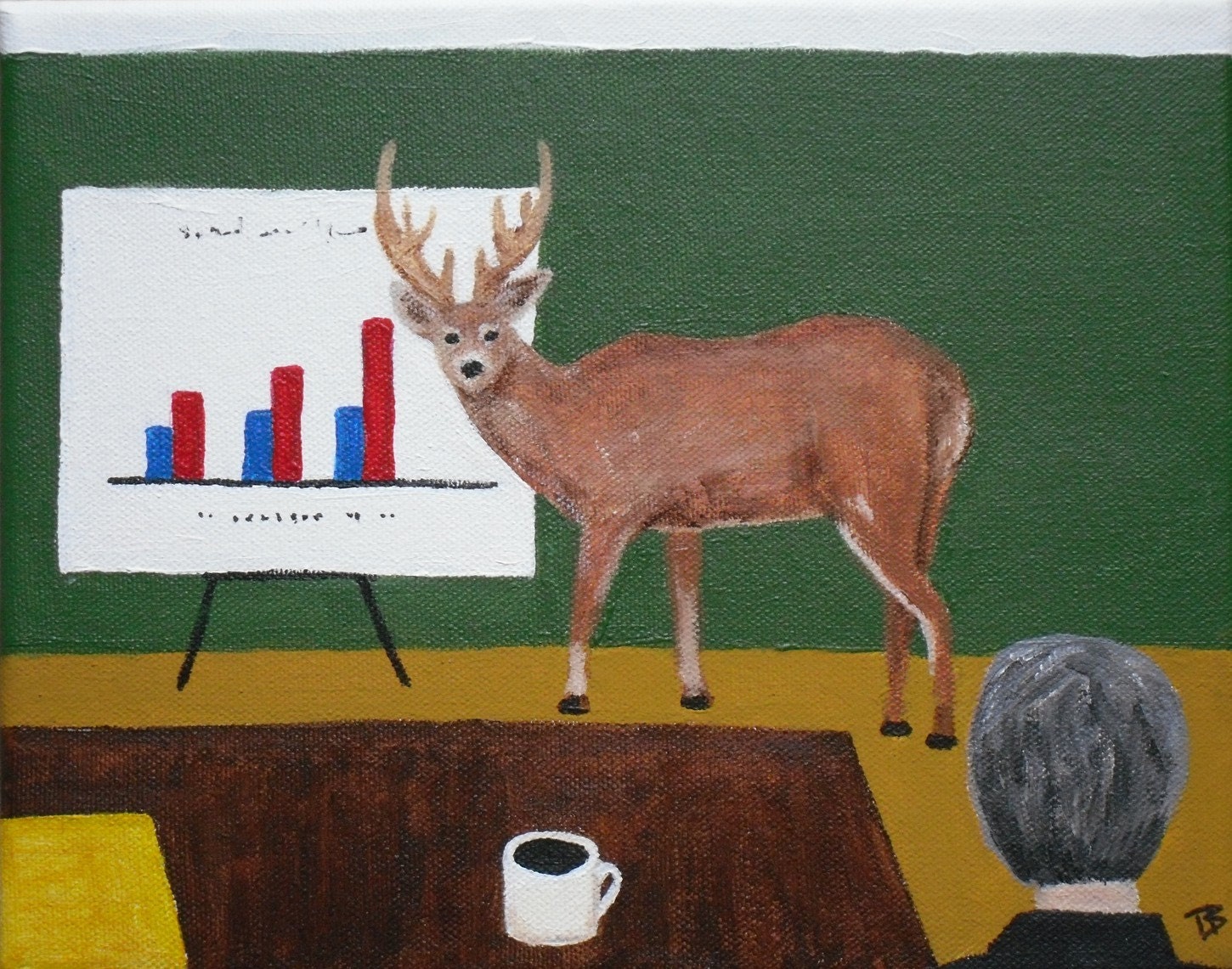 I hate meetings- original painting