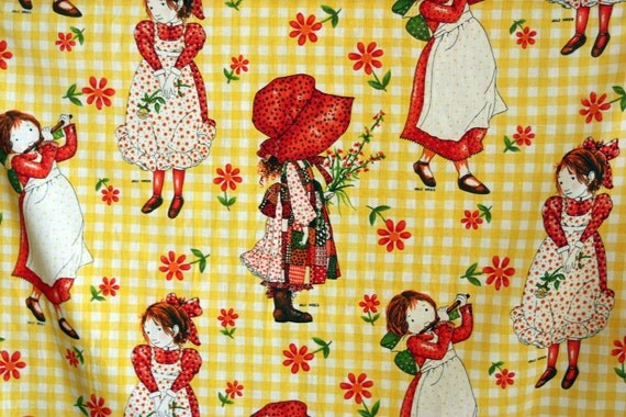 Vintage Holly Hobbie Twin Bedspread Yellow by myvintagewhimsy