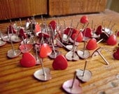 RESERVE LISTING 100 Red Heart Push Pin Tacks