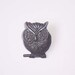 RESIN OWL BROOCH ANTIQUE SILVER