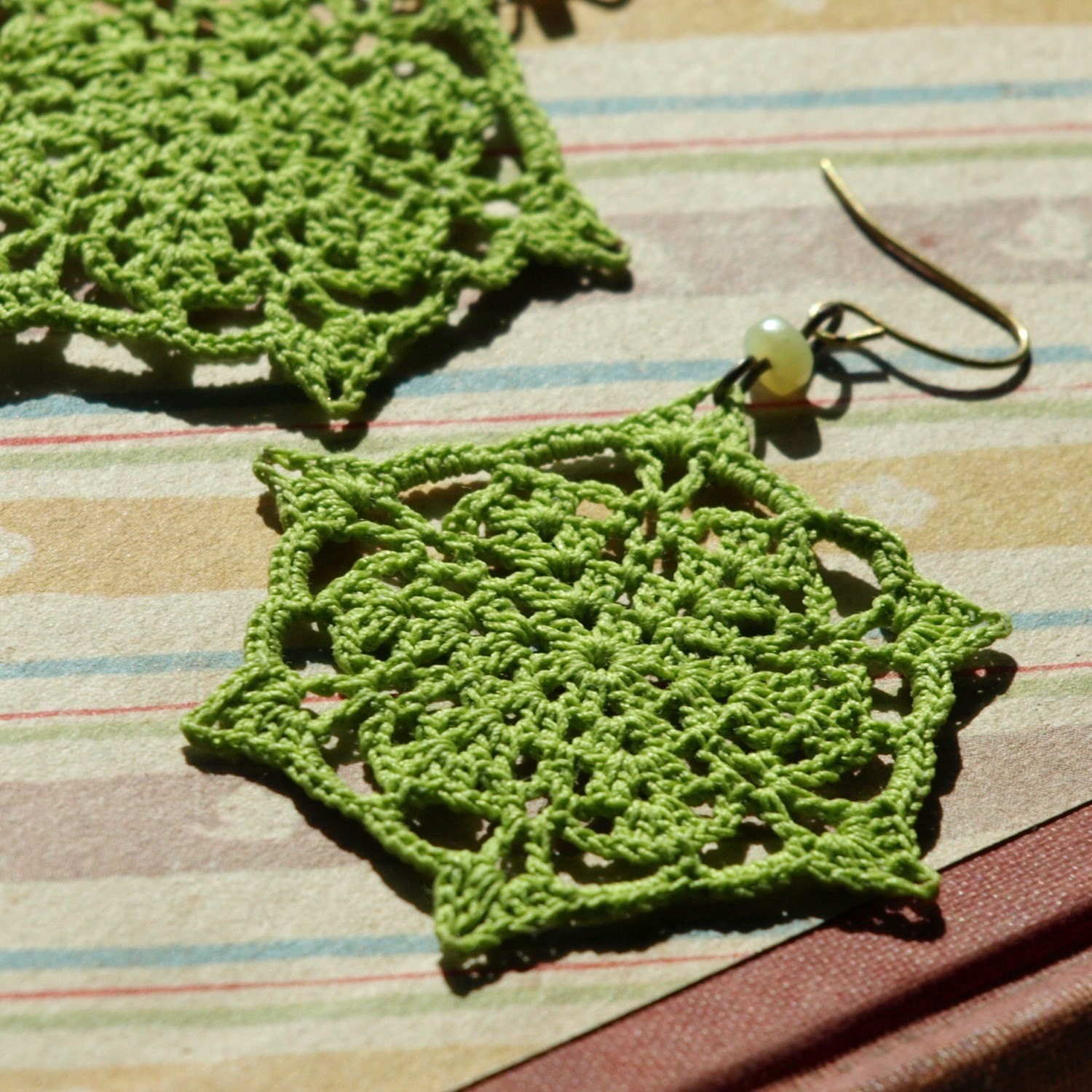 Wicker Park Crochet Earrings- Apple Green