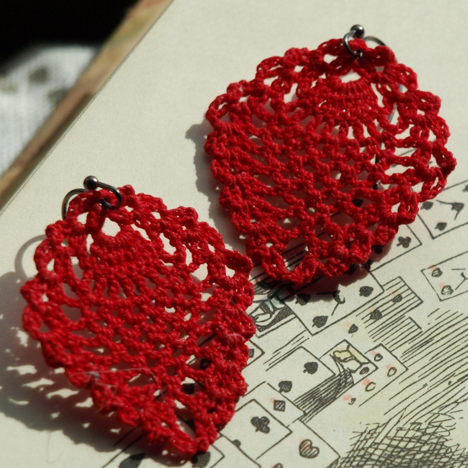 Sheridan Crochet Earrings- Red