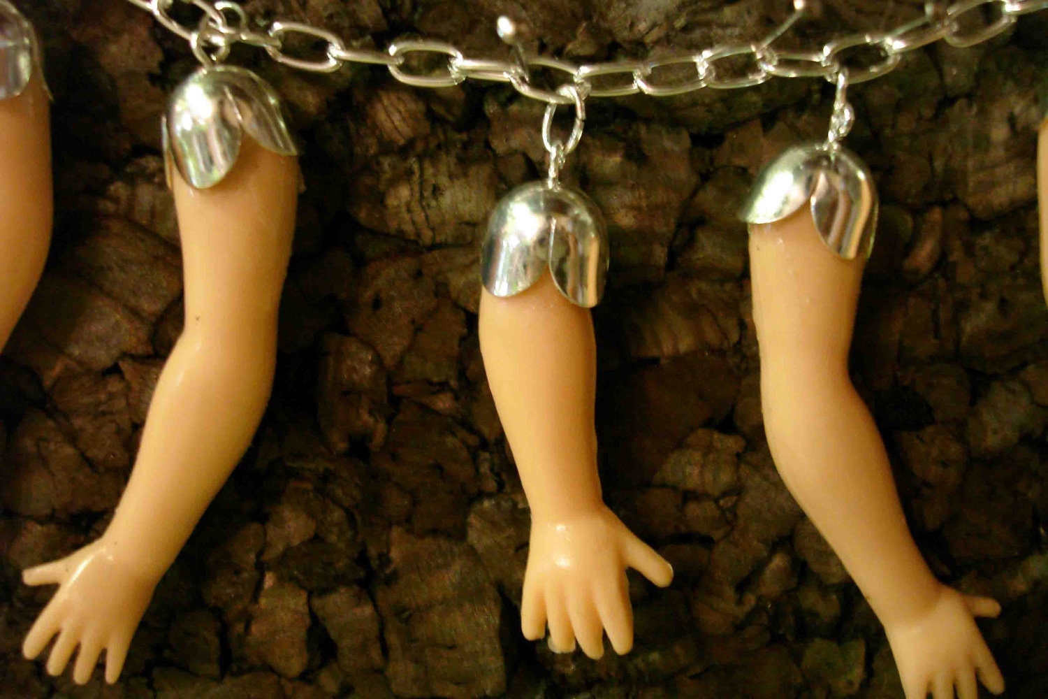 MILAGROS CREEPY AND Cute Doll Parts Necklace Vintage Dolly Arms And Parts