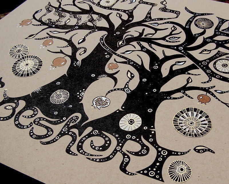 Soulmate (Beshert) Tree Hand Decorated Print