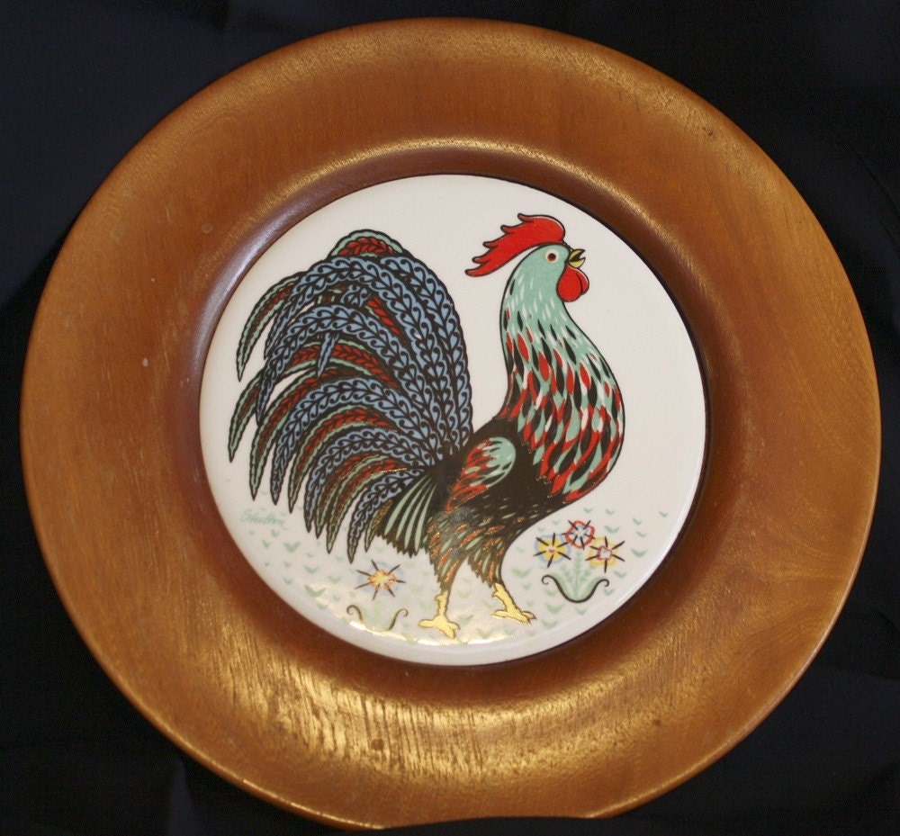 Decorative Rooster Plate by Berggren Shelton Trayner by ElvyRuths