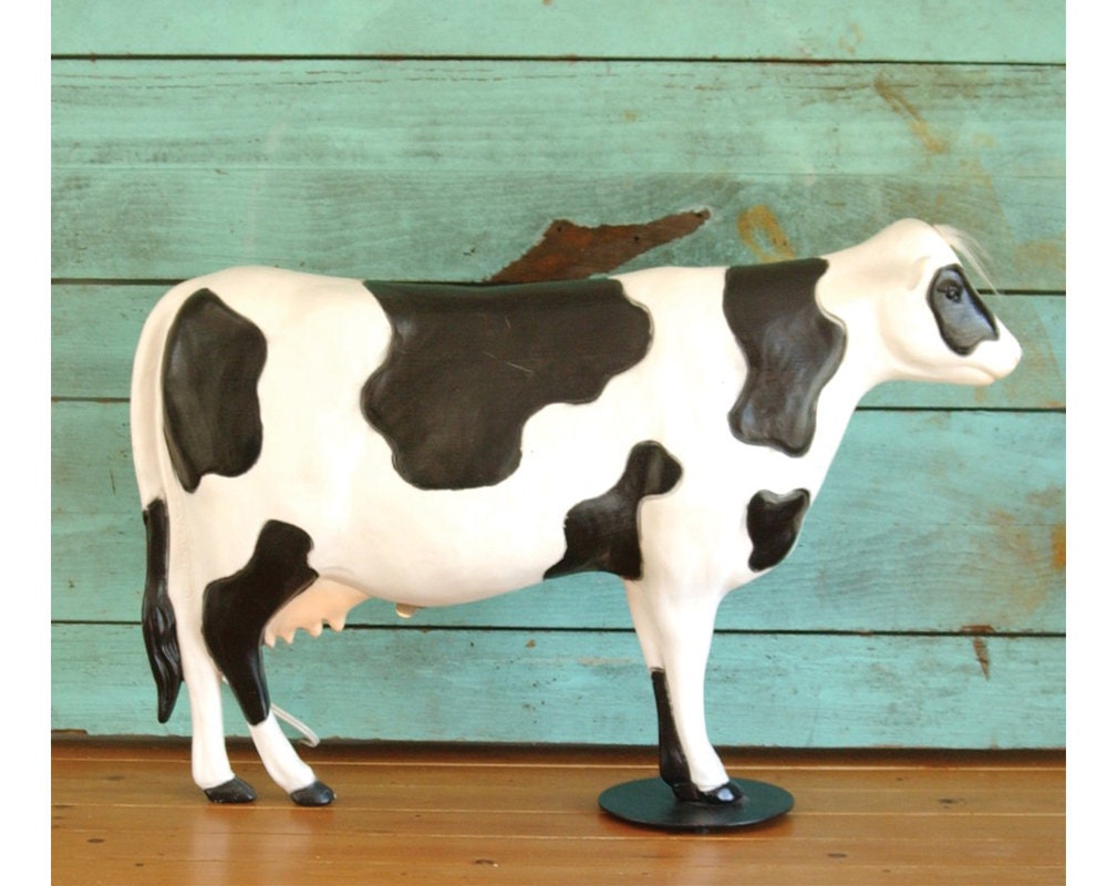 Vintage Don Featherstone Blowmold Holstein Heifer Cow Lighted Extremely Rare