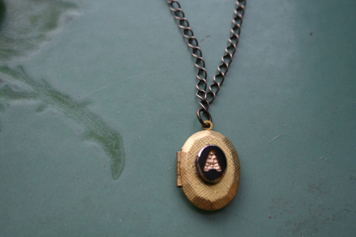 Custom Vintage Initial Locket Necklaces