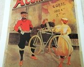 Vintage Bicycle Poster Aluminium Bicycles in Paris 1895 Poster Size Book Plate