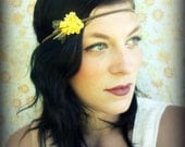 Wedding Hair Accessory - Bridesmaid Hair AccessoryFlower and Feather Headband -Sweetly Hippie
