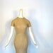 1950s Dress / Gold Dress / 50s Sweater Dress / XXS