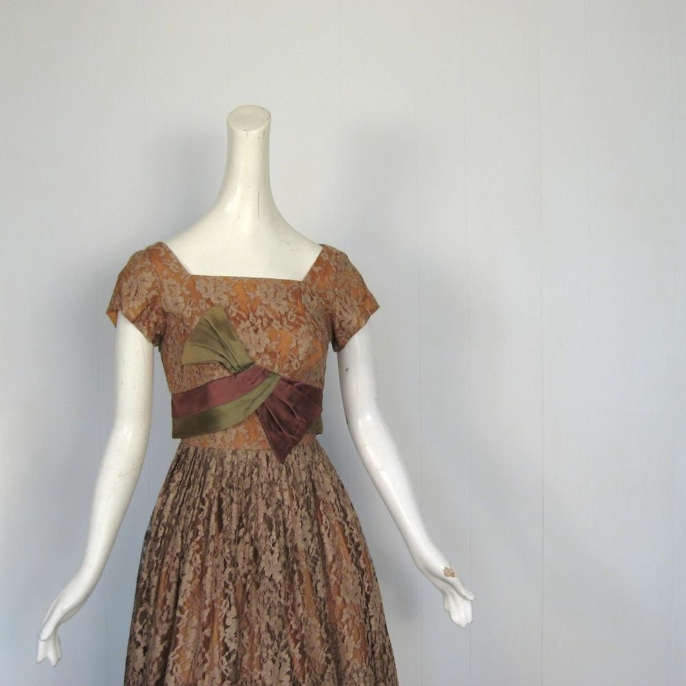 1950s Party Dress / The Forest Queen / 50s Dress / Claudia Young / XS