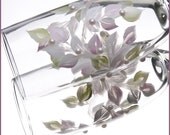 Toasting Champagne Flutes - Hand Painted Blush Pink and Spring Green Pearl Leaf  - Set of Two
