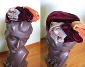 1940s velvet turban hat