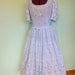 1950s 1960s light blue spring daisies flowers embroidered dress XL XXL