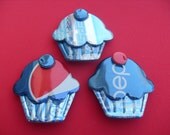 Cupcake Recycled Pepsi Soda Can Magnet or Pin