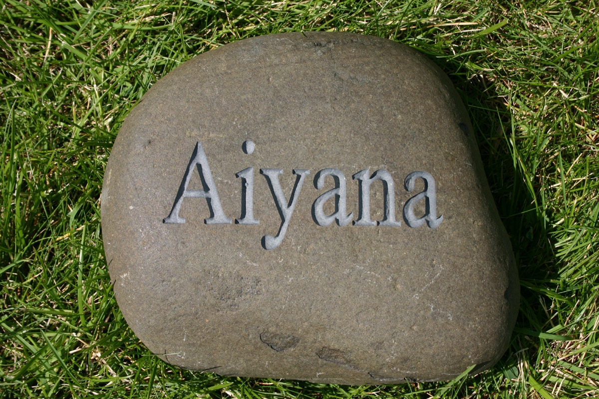 Custom Engraved Garden Stone Name Stone Address Marker Weddings