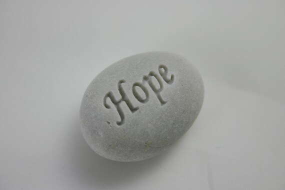 Hope Engraved White Stone Worry Stone Set of 3 by MonkeysJewels