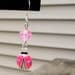 Pink Ladybug dangle earrings handmade