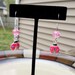 Pink Ladybug dangle earrings handmade