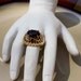 Vintage gold ring with brown amber stone adjustable band