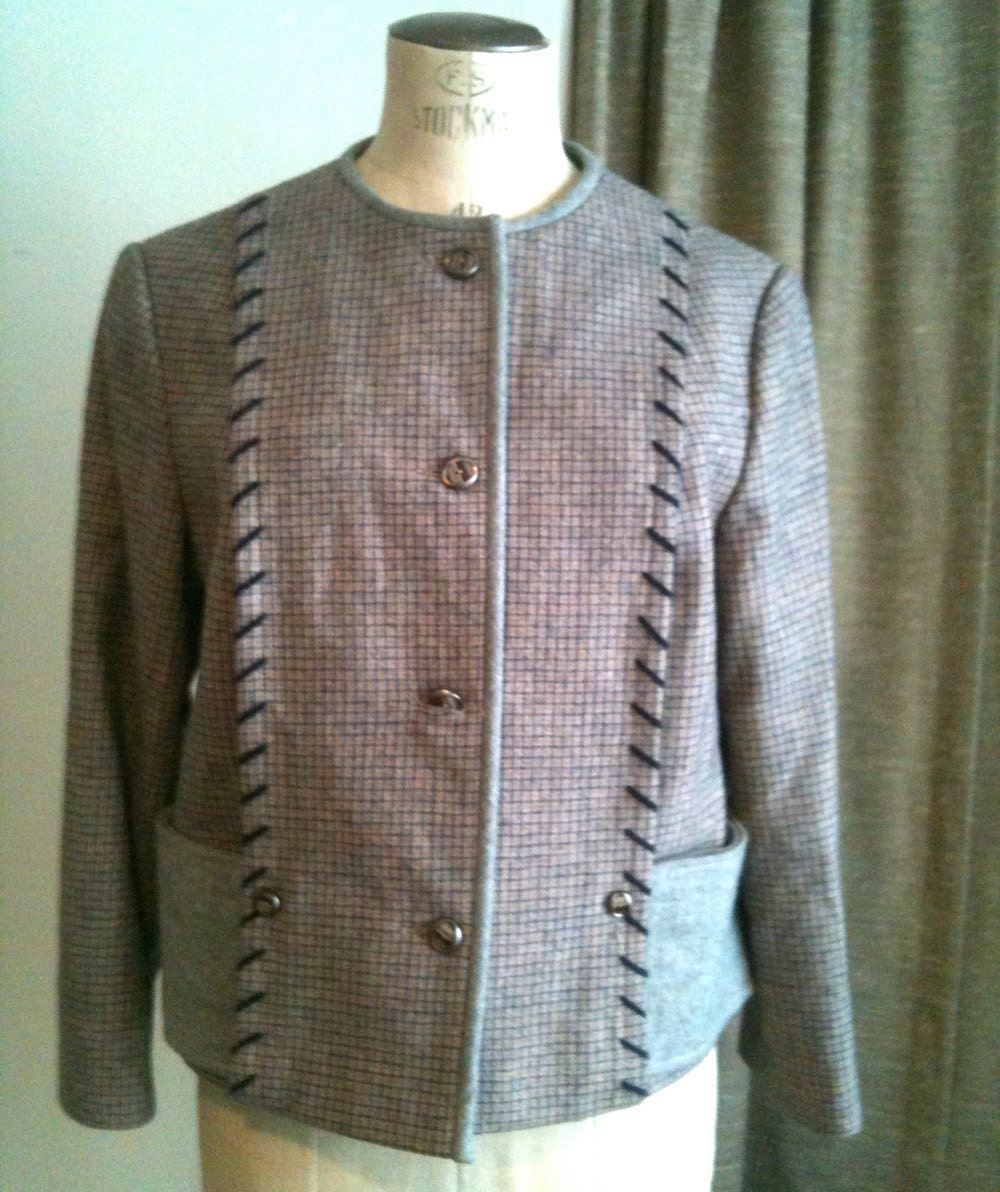 KUKUSA Vintage 1980's Japanese  New Wave Wool Jacket zie Small / Medium