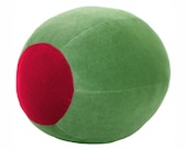 Funky Green Martini Olive Shaped Throw Pillow